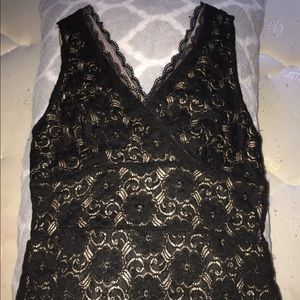 Low cut mini dress with lace